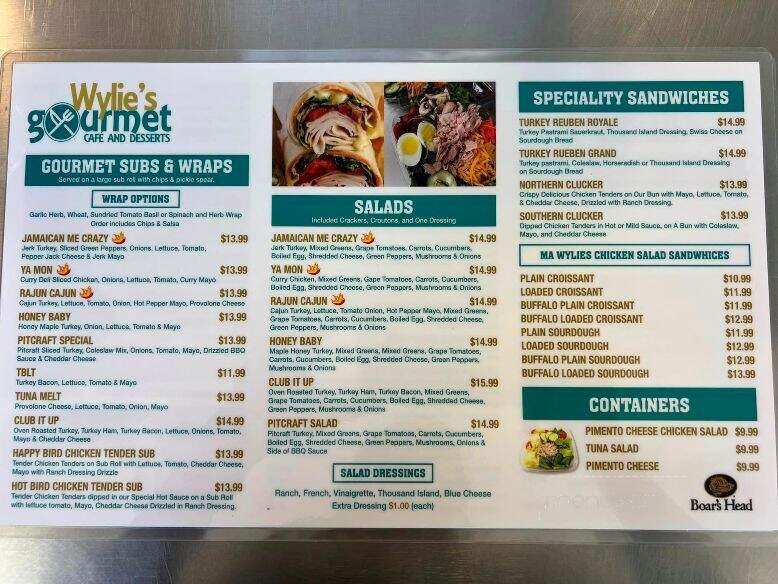 Wylie's Gourmet Cafe - Greensboro, NC menu_pic