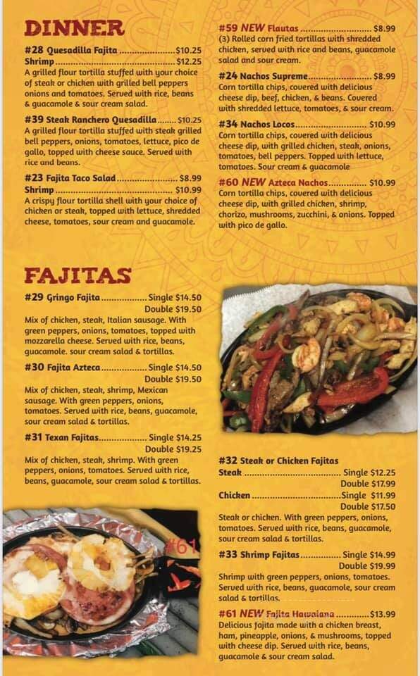 Azteca Mexican - Wauseon, OH menu_pic