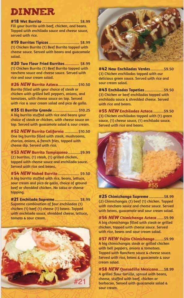Azteca Mexican - Wauseon, OH menu_pic