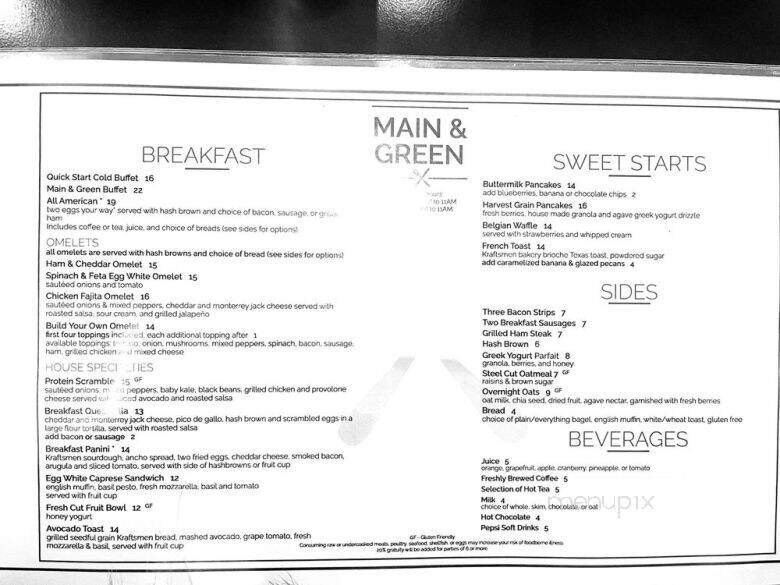 Main & Green - Houston, TX menu_pic
