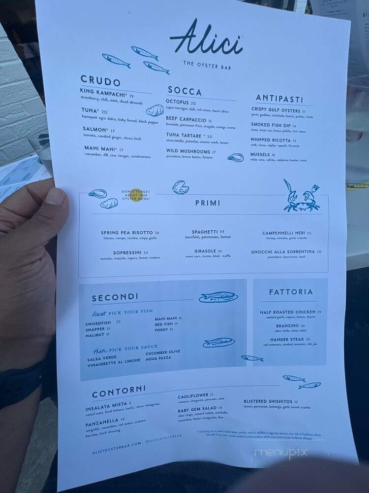 Alici Oyster Bar - Atlanta, GA menu_pic