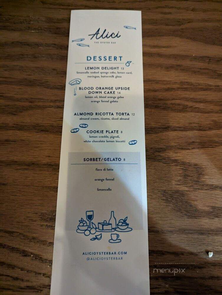 Alici Oyster Bar - Atlanta, GA menu_pic