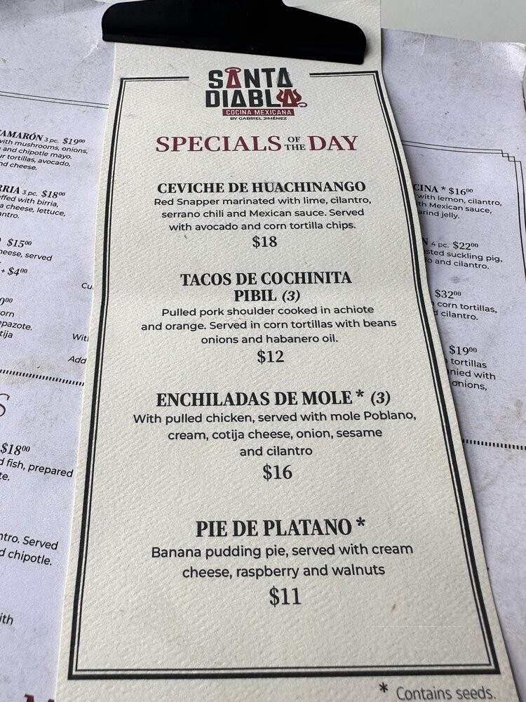 Santa Diabla - San Antonio, TX menu_pic