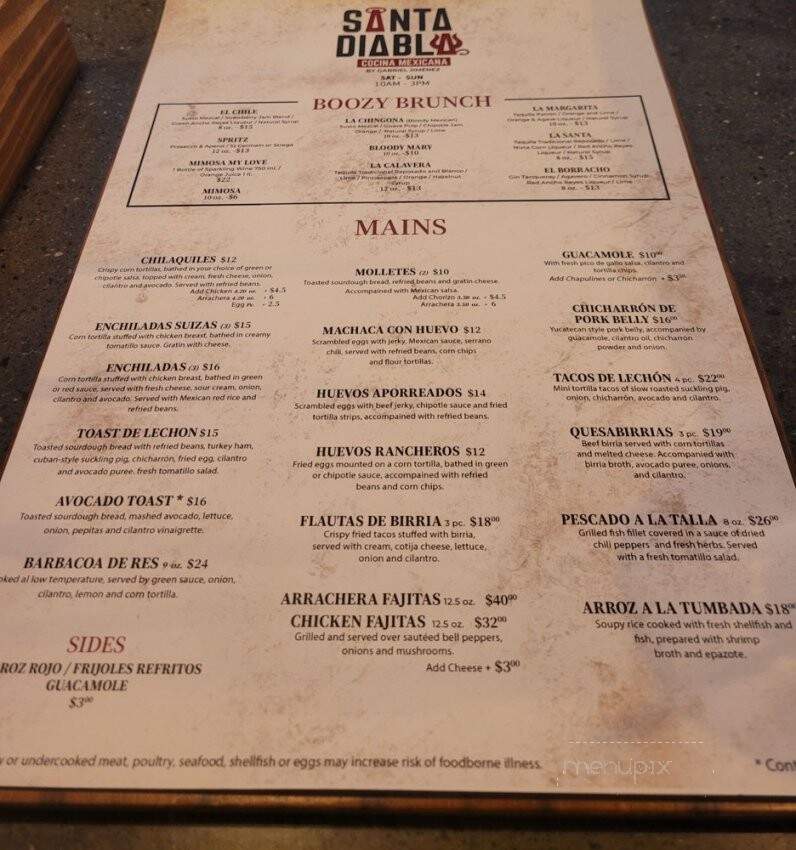 Santa Diabla - San Antonio, TX menu_pic