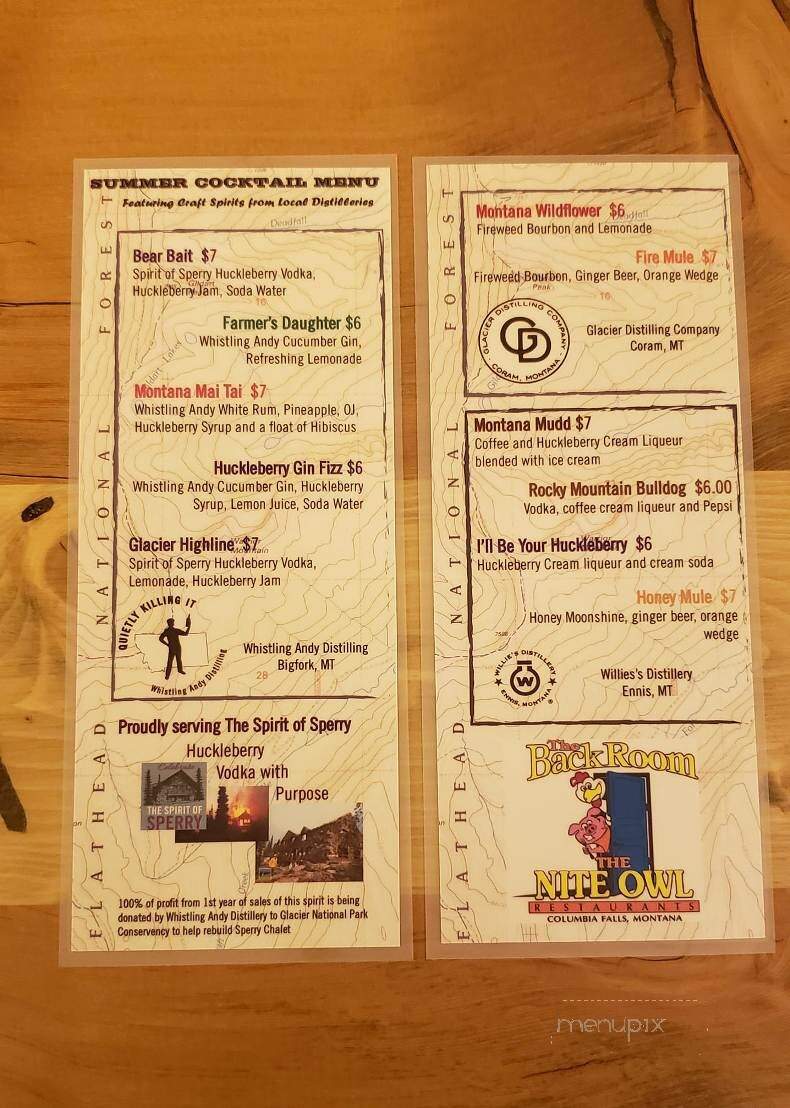 The Backroom - Columbia Falls, MT menu_pic