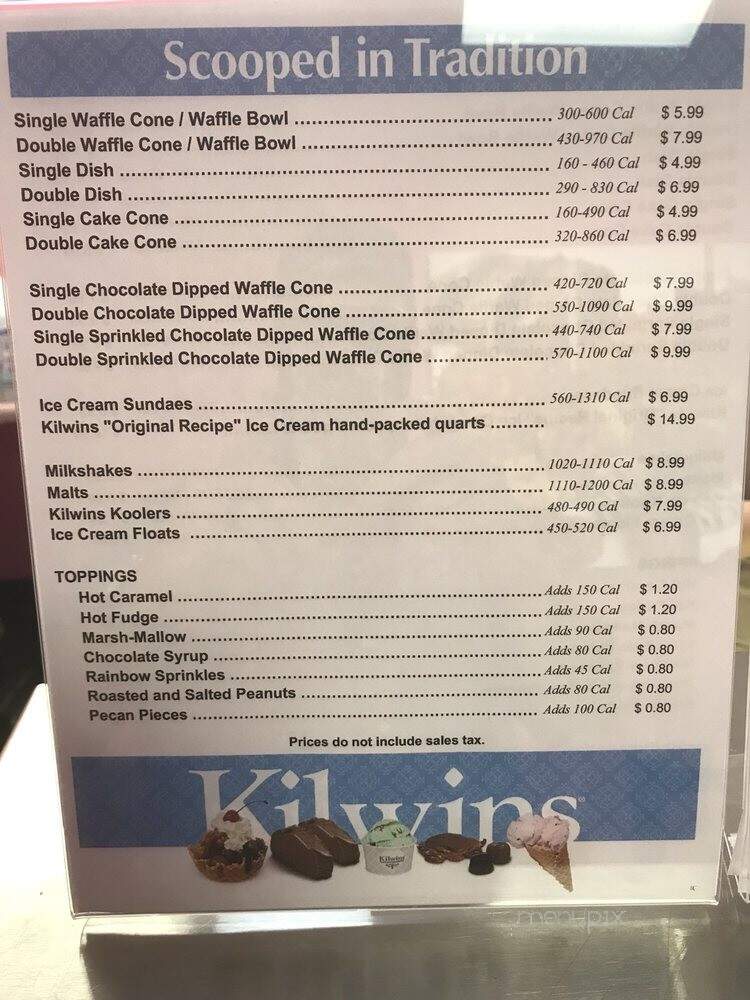 Kilwin's Chocolates & Ice Cream - Clearwater, FL menu_pic