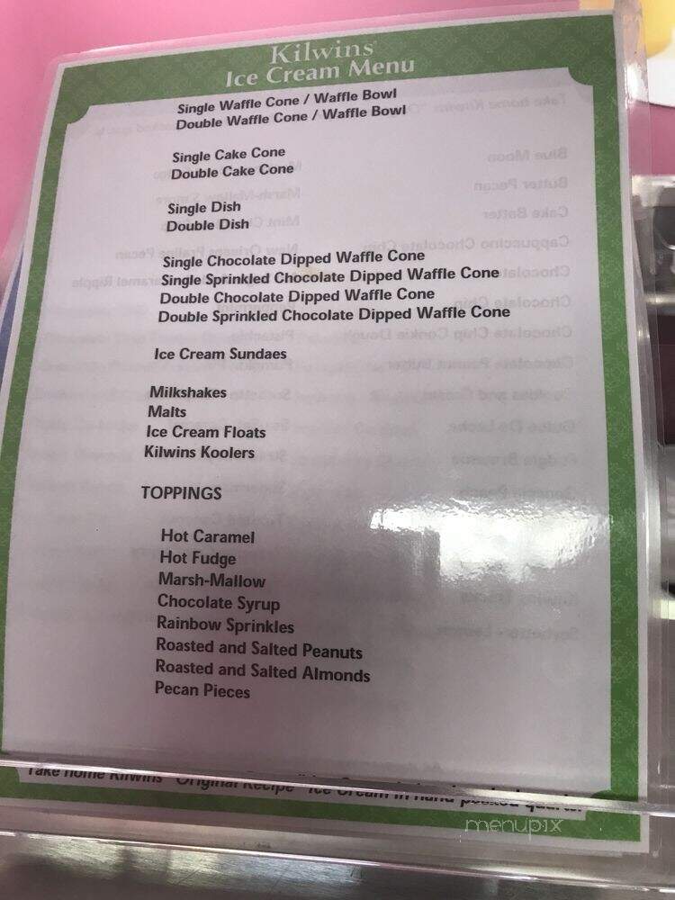 Kilwin's Chocolates & Ice Cream - Clearwater, FL menu_pic