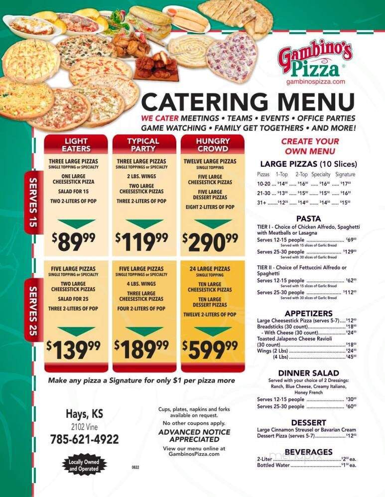 Gambino's Pizza - Hays, KS menu_pic