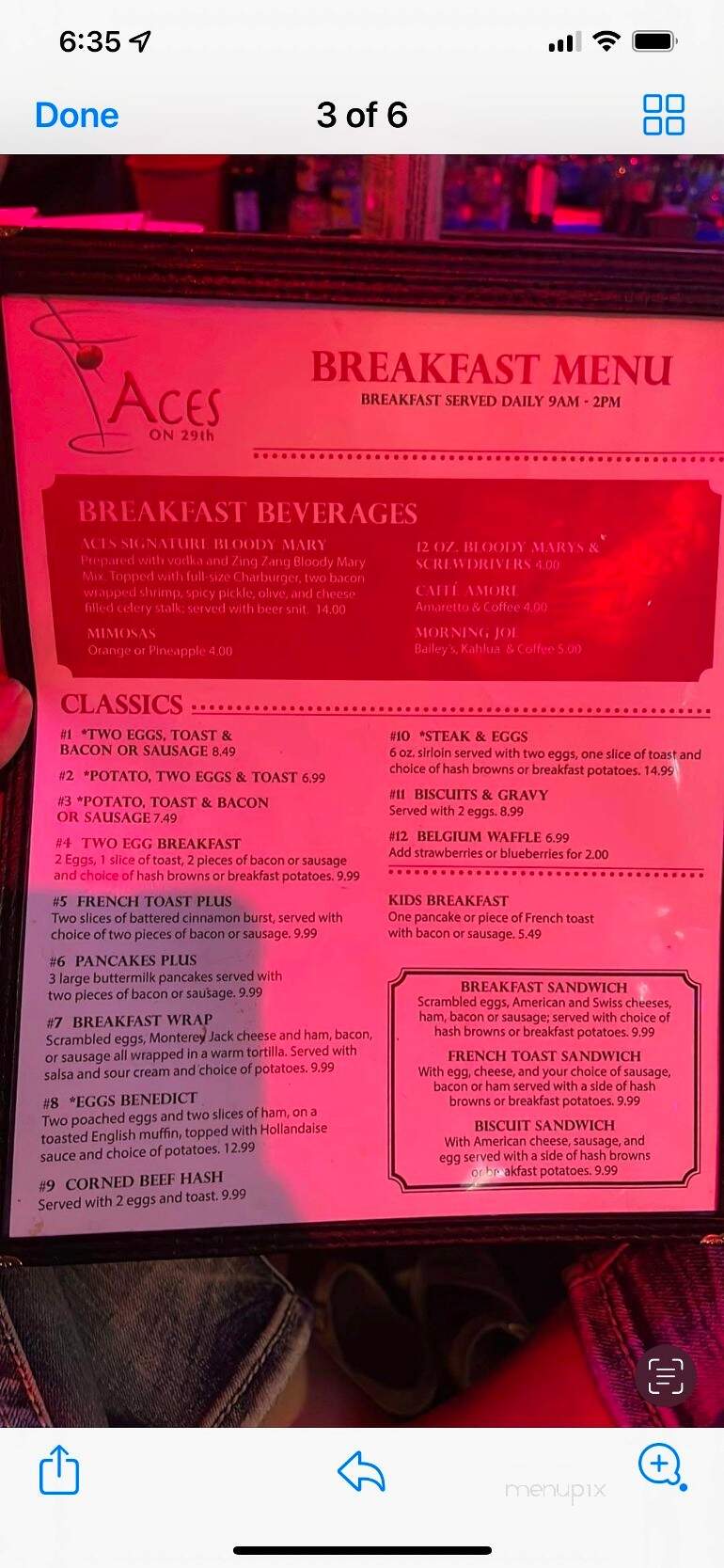 Ace's on 29th - Superior, WI menu_pic