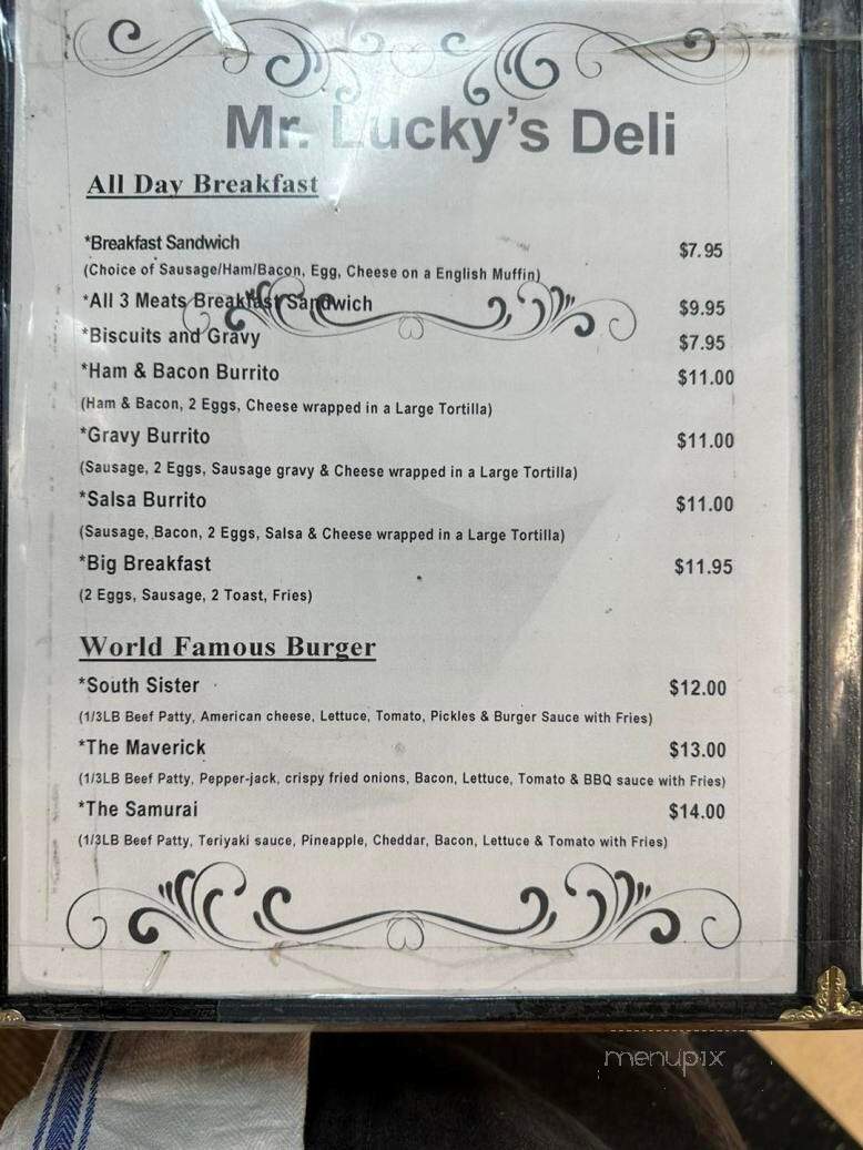 Mr. Lucky's Deli - Sweet Home, OR menu_pic