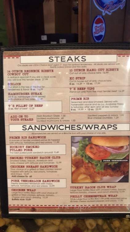 Tj's Redneck Steakhouse - Lebanon, MO menu_pic