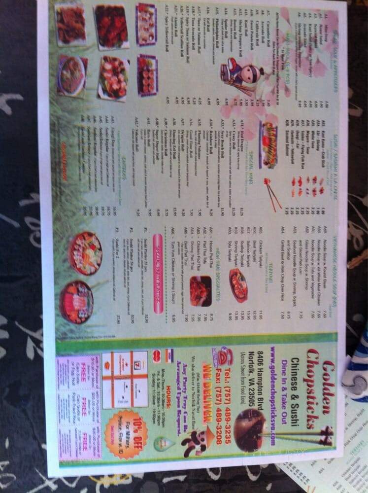 Golden Chopsticks - Norfolk, VA menu_pic