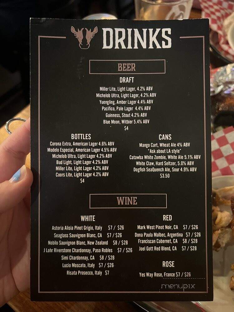 Cowfin Bar and Grill - Hampstead, NC menu_pic