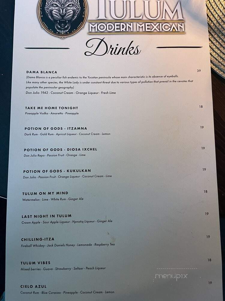 Tulum Modern Mexican - Glendale, AZ menu_pic