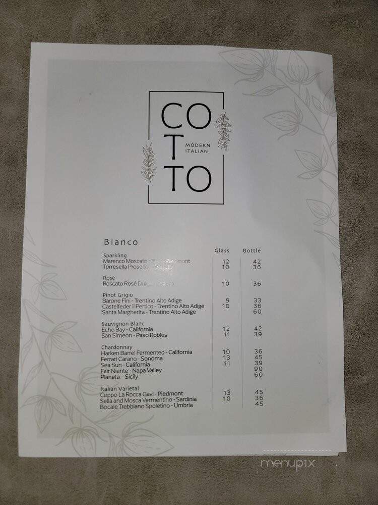 Cotto Modern Italian - Gainesville, GA menu_pic