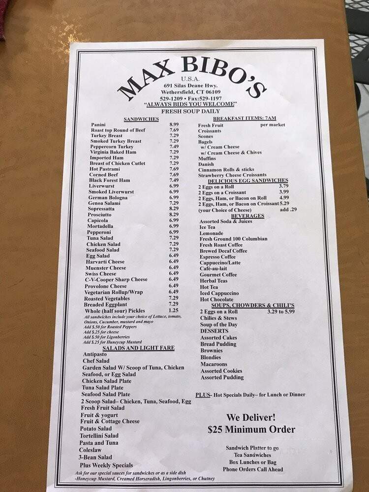 Max Bibo's Delicatessens - Wethersfield, CT