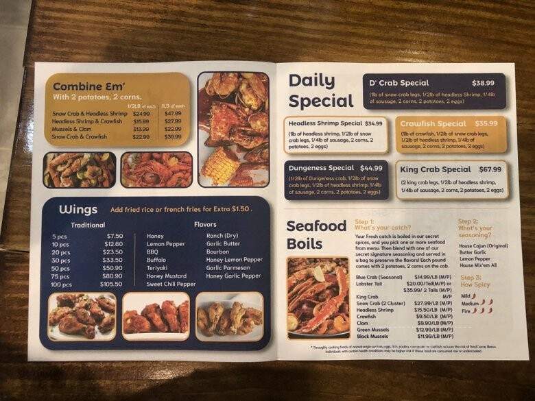D'Crab Boat - Tallahassee, FL menu_pic