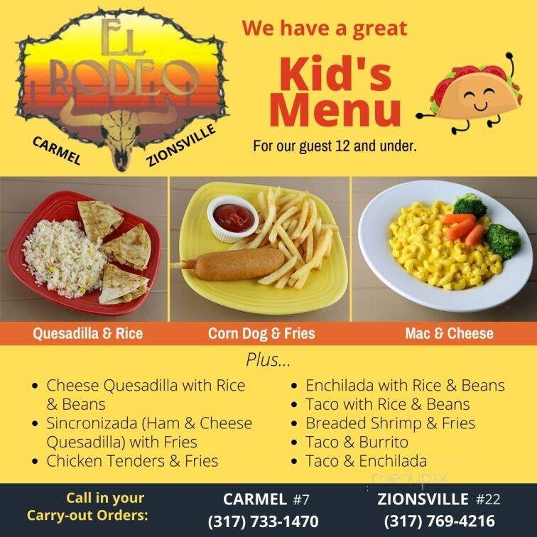 El Rodeo - Zionsville, IN menu_pic