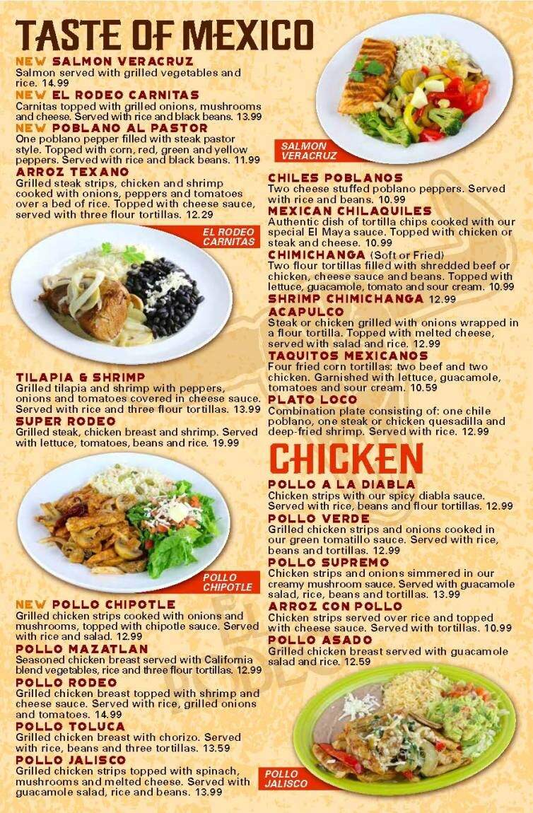 El Rodeo - Zionsville, IN menu_pic