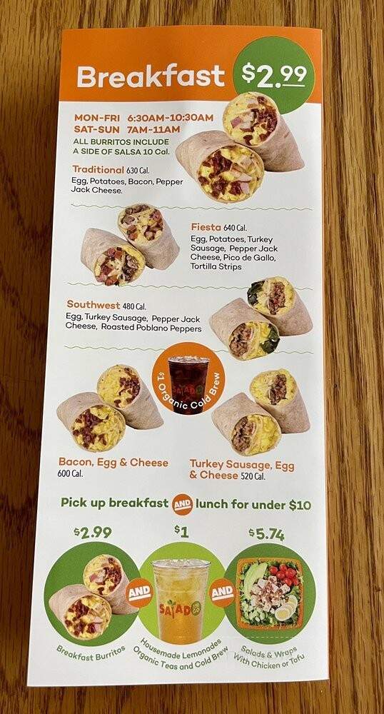 Salad and Go - Tucson, AZ menu_pic