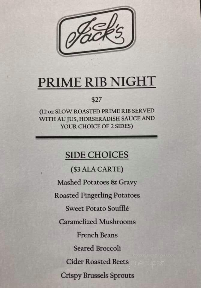 Jack's Restaurant - Wilson, NC menu_pic