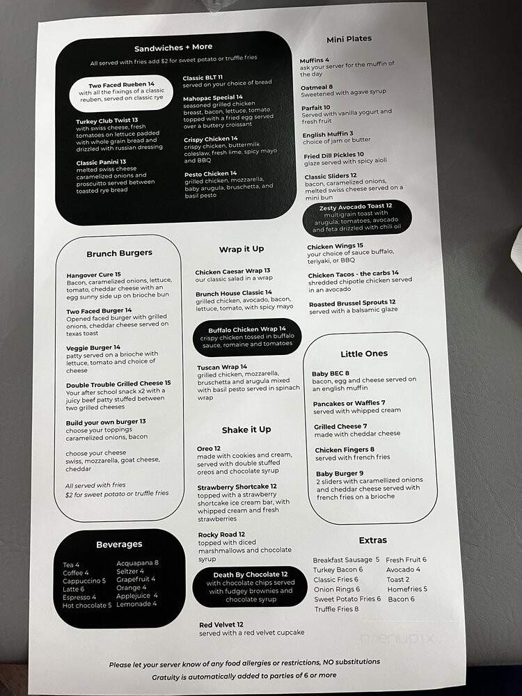 The Brunch House - Mahopac, NY menu_pic