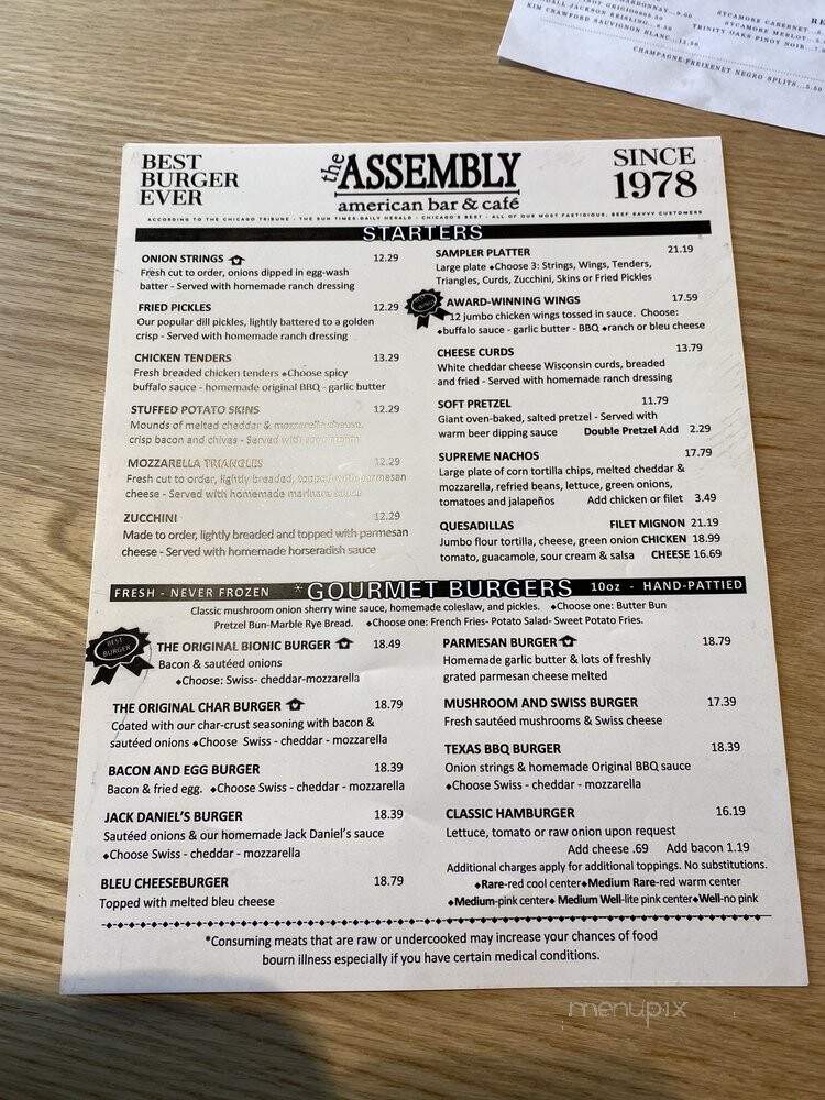The Assembly - West Dundee, IL menu_pic