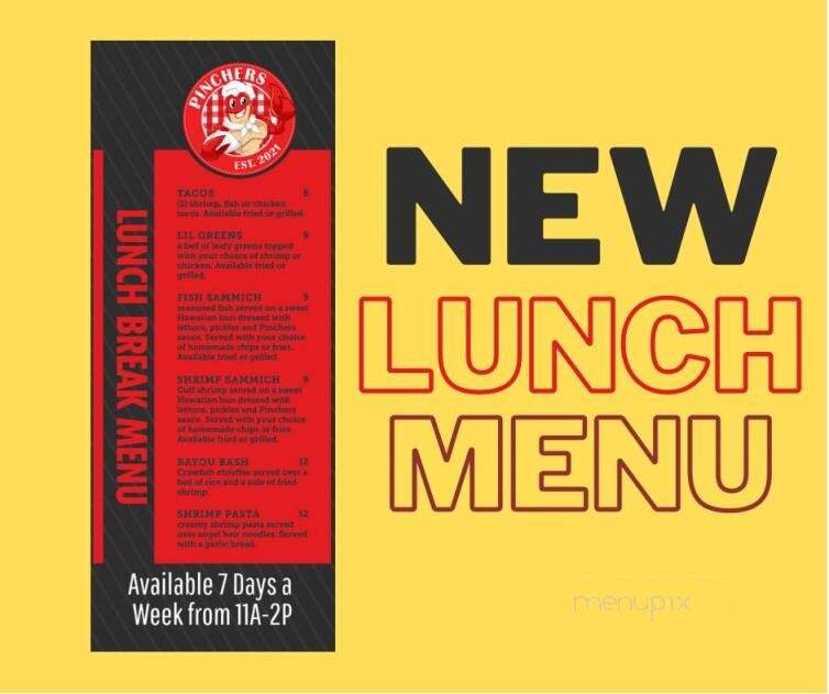 Pinchers - Maurice, LA menu_pic