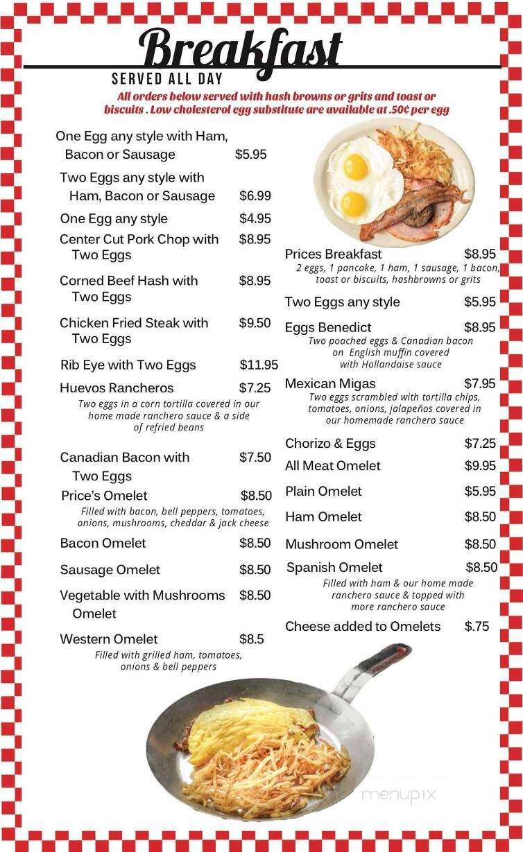 Price's Chef - Corpus Christi, TX menu_pic
