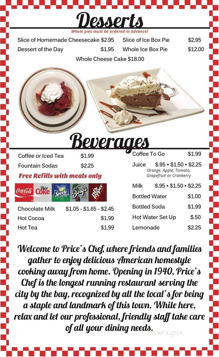 Price's Chef - Corpus Christi, TX menu_pic