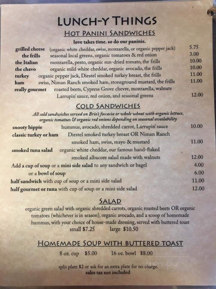 Beachcomber Cafe - Trinidad, CA menu_pic