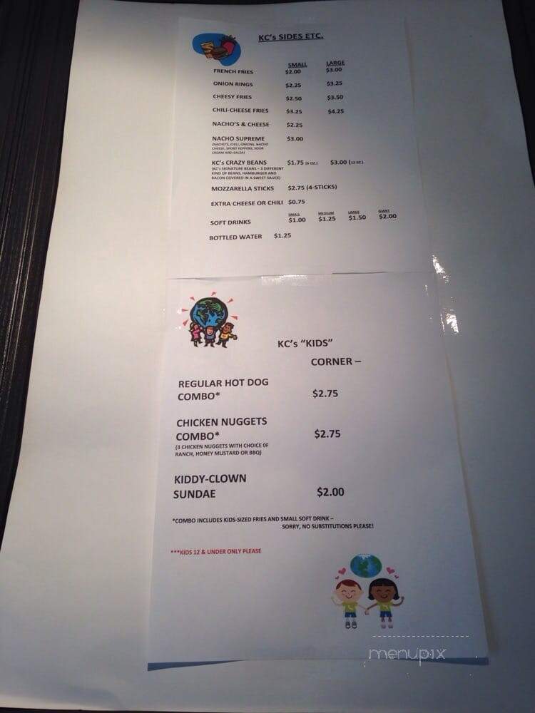 KC's Kones & Coneys - Cedar Springs, MI menu_pic