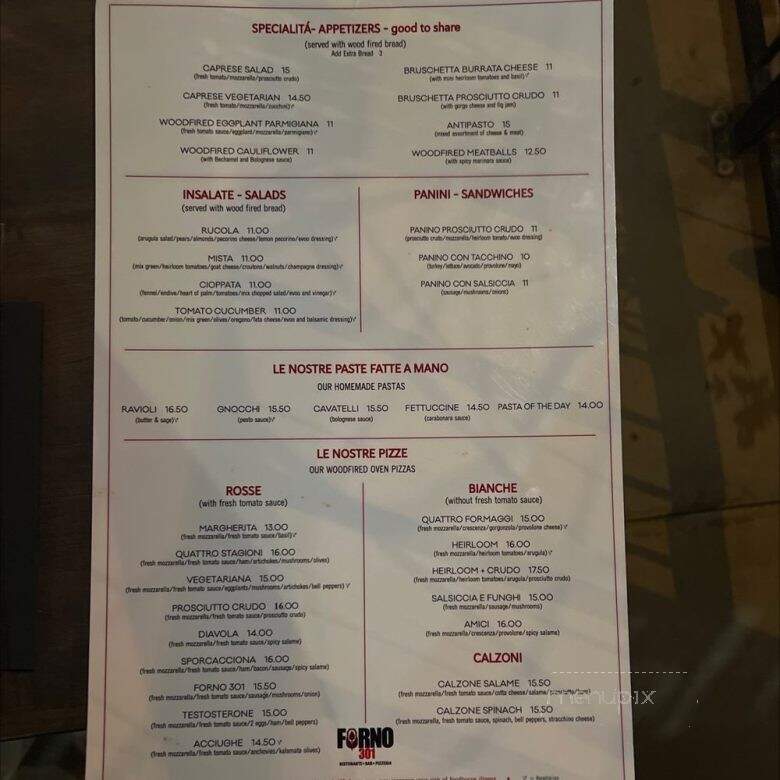 Forno 301 - Scottsdale, AZ menu_pic