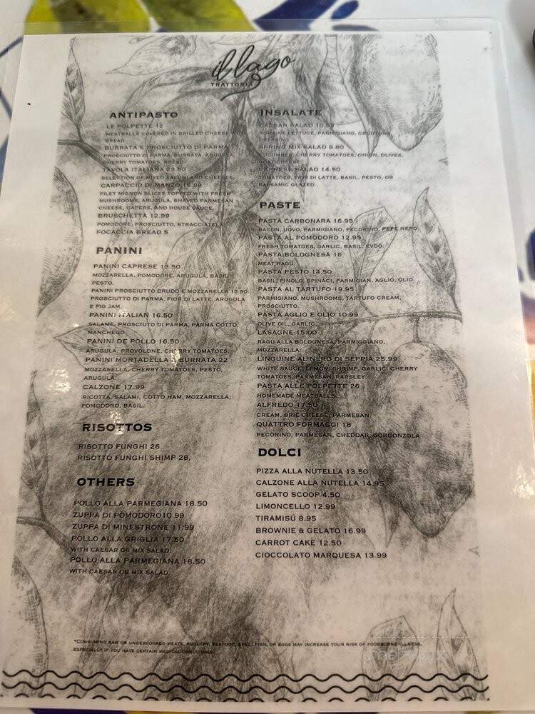 Il Lago Trattoria - Doral, FL menu_pic