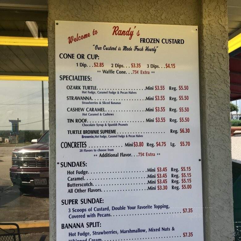 Randy's Frozen Custard - Osage Beach, MO menu_pic
