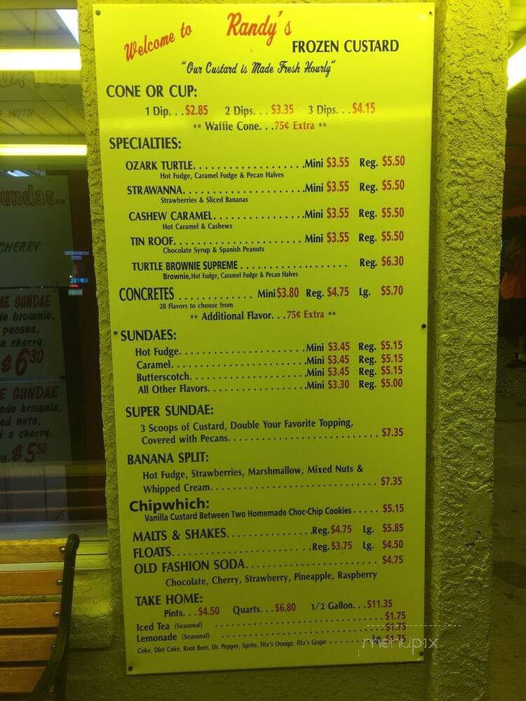 Randy's Frozen Custard - Osage Beach, MO menu_pic