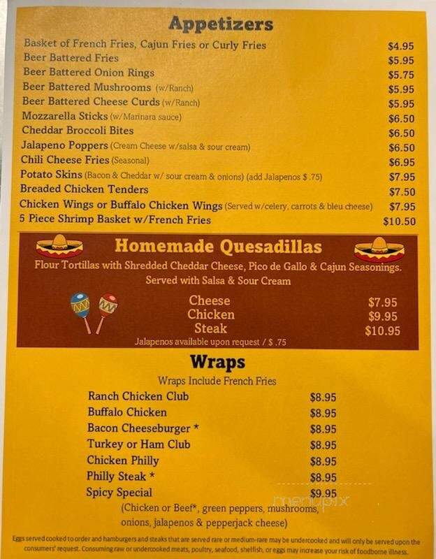 Sundown Saloon - Madison, WI menu_pic