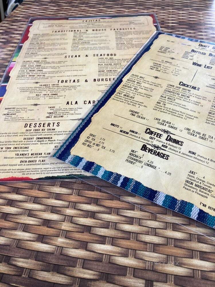 Yolanda's - Simi Valley, CA menu_pic