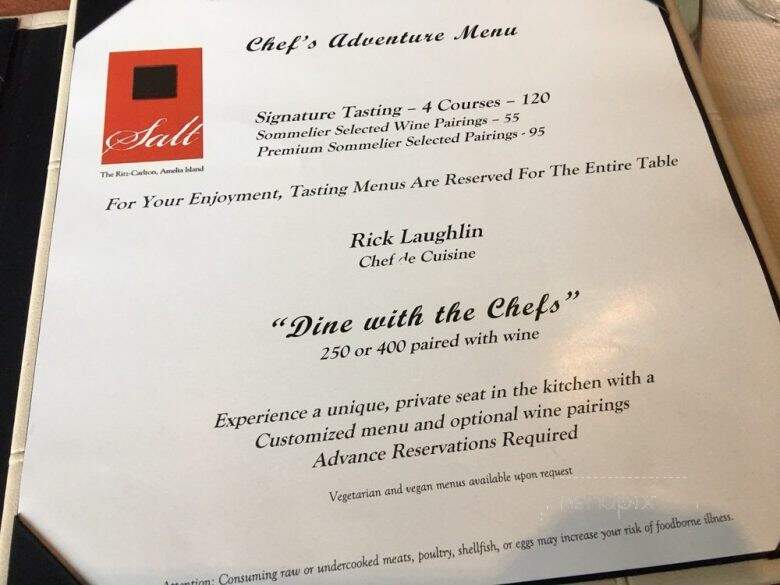 Ritz-Carlton Amelia Island - Salt, the Grill - Fernandina Beach, FL menu_pic