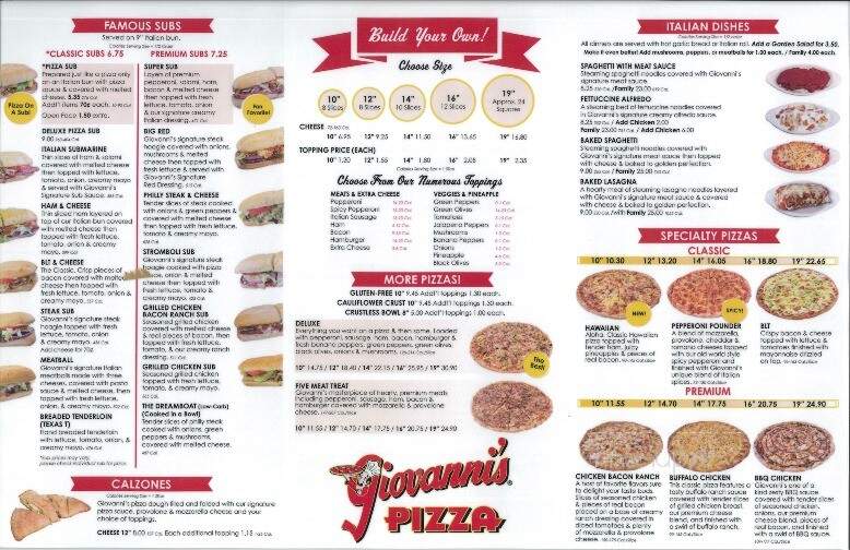 Giovanni's Pizza - Lucasville, OH menu_pic