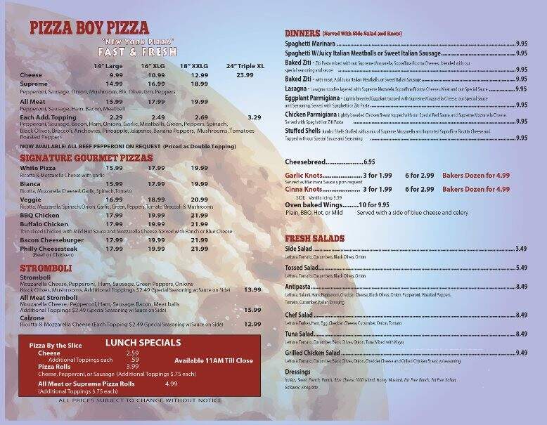 Pizza Boy Pizza - Lake City, FL menu_pic