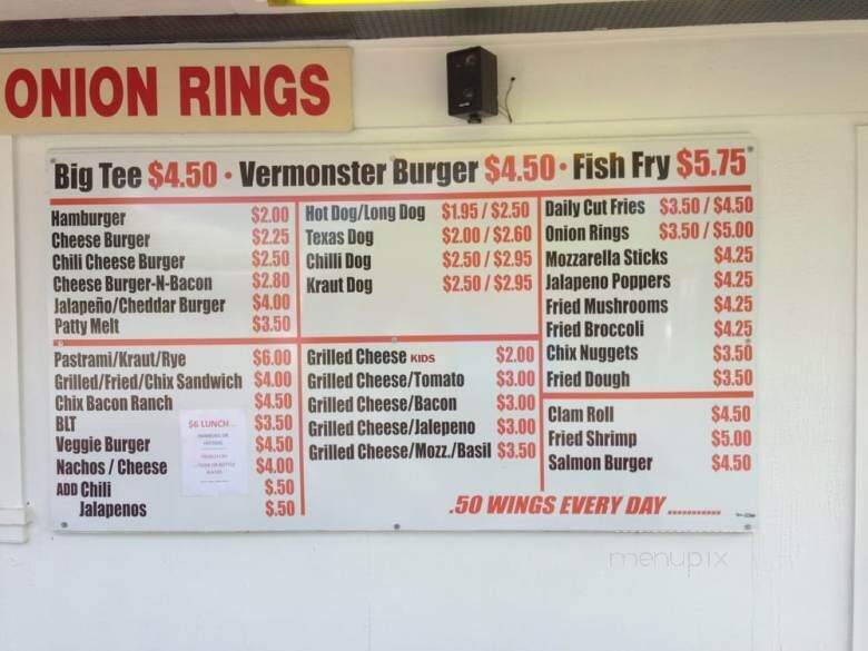 Tastee Freez - Bennington, VT menu_pic