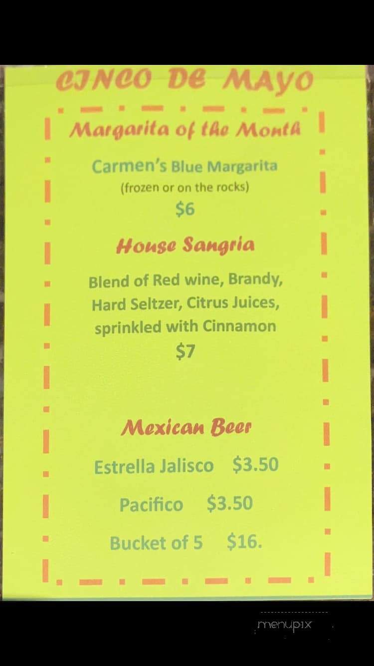 Trini & Carmens Waterford - Waterford, MI menu_pic