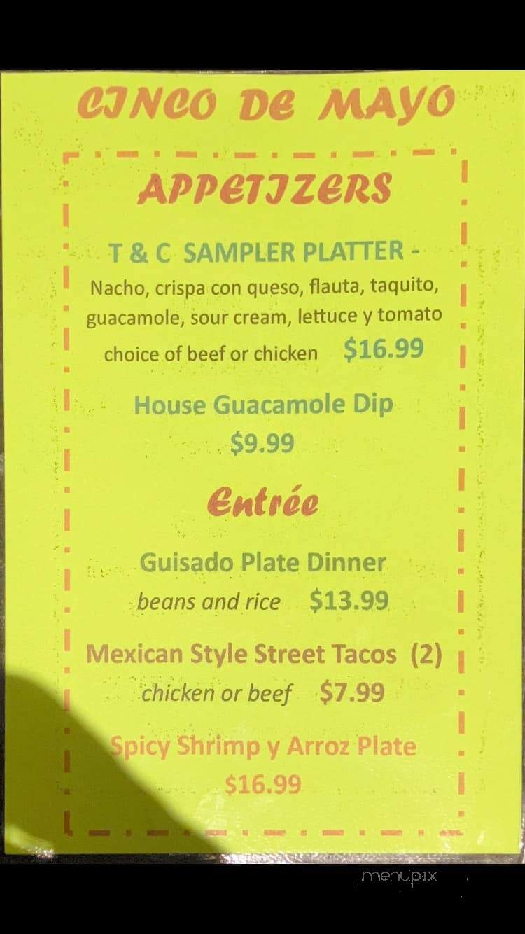 Trini & Carmens Waterford - Waterford, MI menu_pic