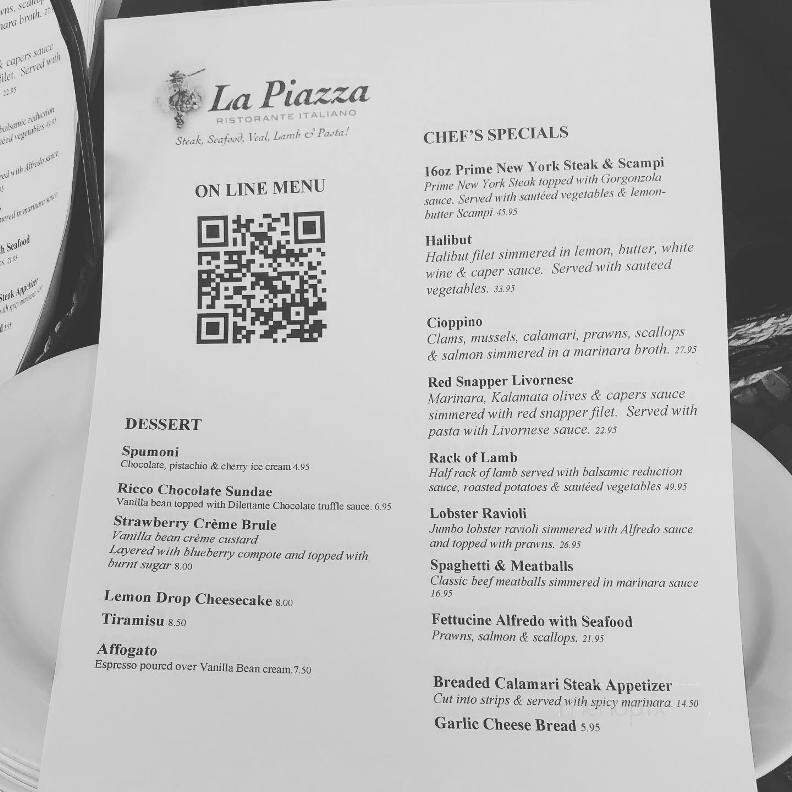 La Piazza - Tulare, CA menu_pic
