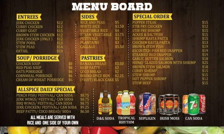 All Spice Jamaican Grill - Great Falls, SC menu_pic