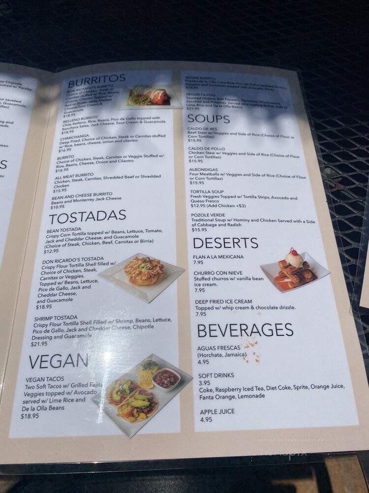 Don Ricardos Bar & Grill - Arcadia, CA menu_pic