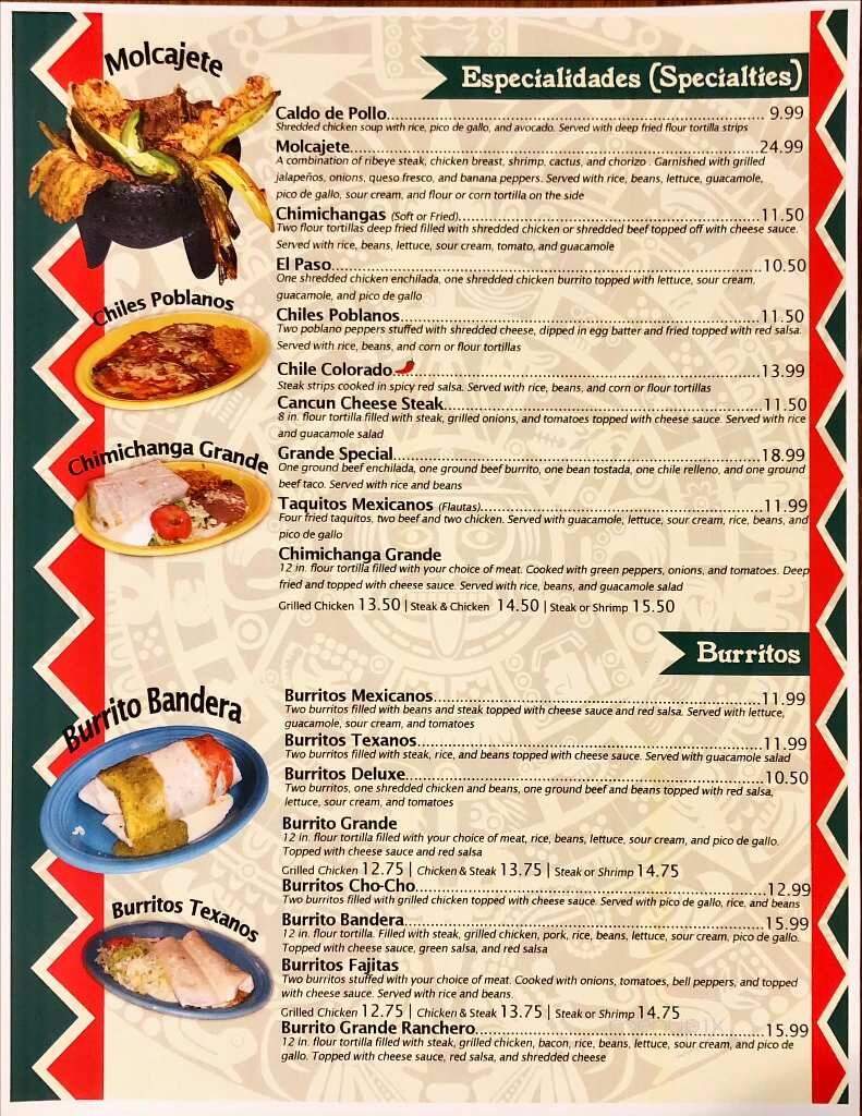 Fiesta Cancun Authentic Mexican Restaurants - Roscoe, IL menu_pic