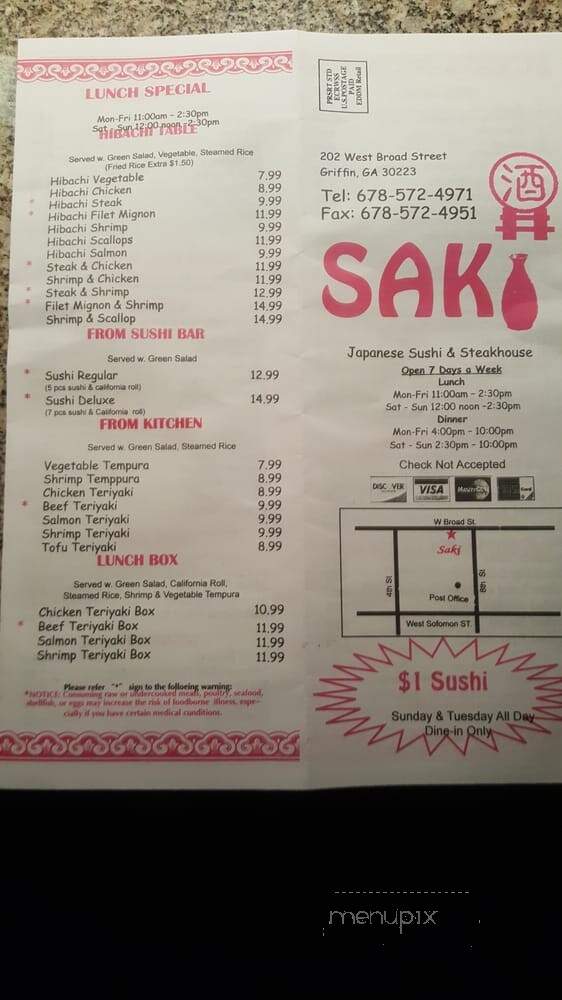 Saki Japanese Sushi & Steakhouse - Griffin, GA