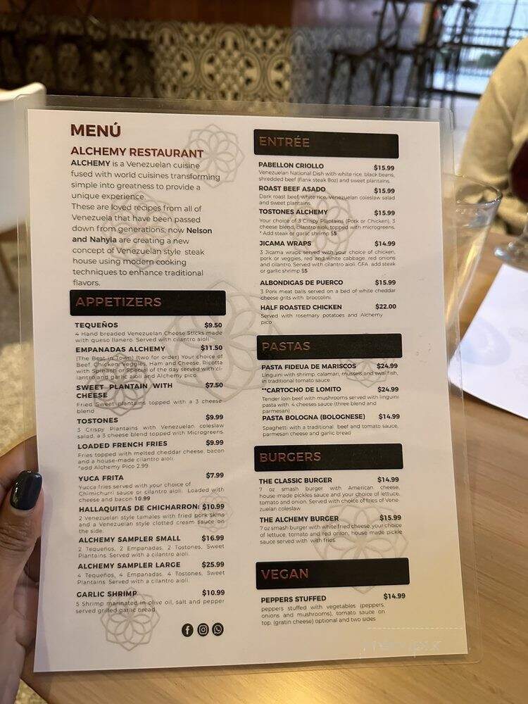 Alchemy Restaurant - Louisville, KY menu_pic